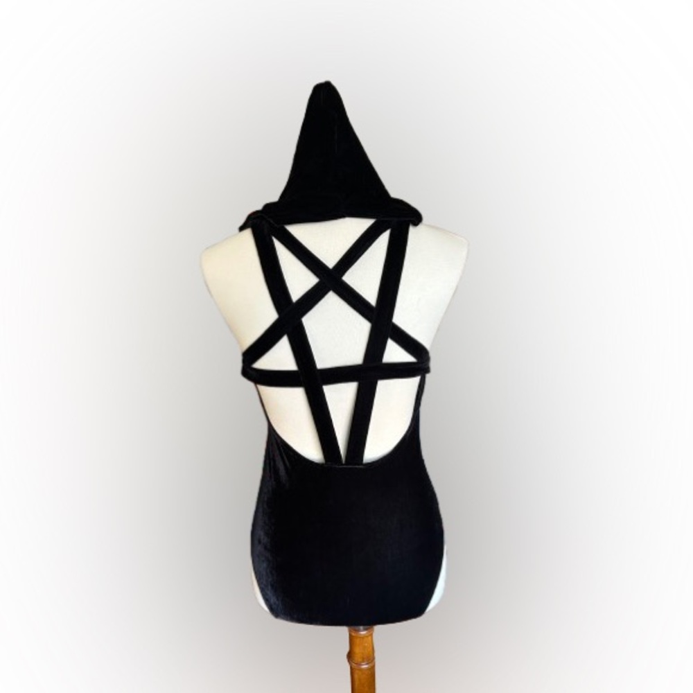 Killstar black velvet bodysuit size small